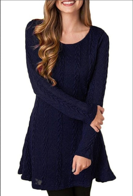 Women Causal Plus Size S-5XL Short Sweater Dress