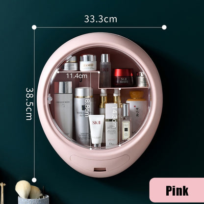 New Bathroom Wall-mounted Makeup Storage Box without Punching Large-capacity Jewelry Cosmetic Storage Box