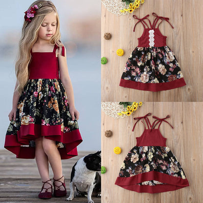 Sweet Toddler Baby Girls Sleeveless Dress Party Princess Floral Sundress Outfit