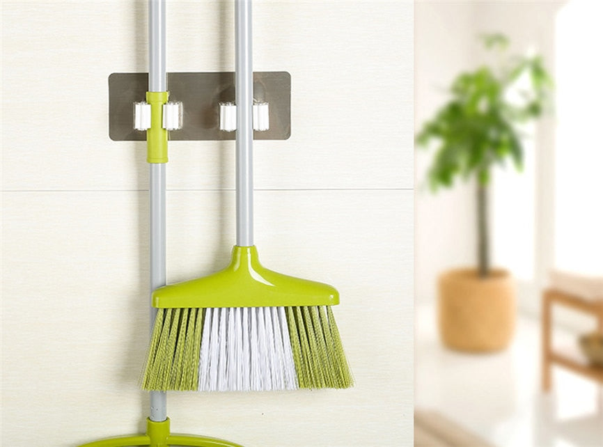 Wall Mounted Mop Organizer Holder Brush Broom Hanger Storage Rack Kitchen Tool Wall Housekeeper Random Colorful 17.8*7cm