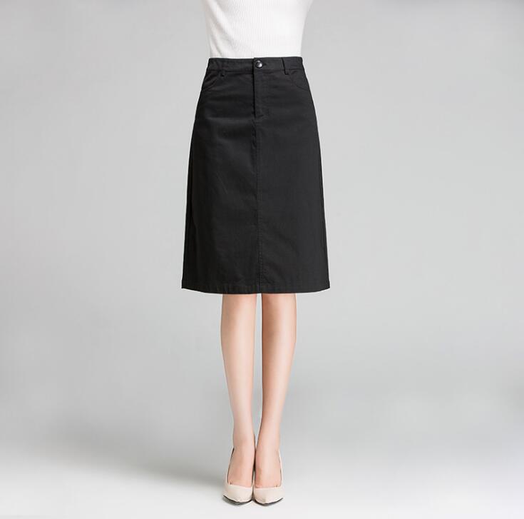 Women Polyester Elastic High Waisted Pencil Stretch Skirt