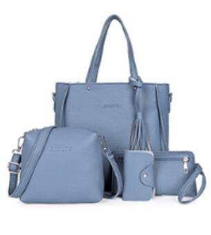 PU Leather Women's Shoulderbag +Casual Tote + Lady Handbag +Card Coin Bags Purse Messenger Satchel 4pcs/set