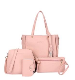 PU Leather Women's Shoulderbag +Casual Tote + Lady Handbag +Card Coin Bags Purse Messenger Satchel 4pcs/set