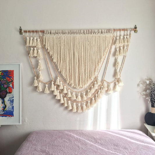 New Nordic Geometric Tapestry Wall Hanging Bohemian Macrame Tassel Woven Tapestry Home Bedroom Background Wedding Decoration