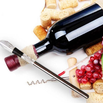 Stainless Steel Ice Wine Chiller Stick With Wine Pourer Wine Cooling Stick Cooler Beer Beverage Frozen Stick Ice Cool Bar Tool