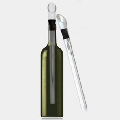 Stainless Steel Ice Wine Chiller Stick With Wine Pourer Wine Cooling Stick Cooler Beer Beverage Frozen Stick Ice Cool Bar Tool