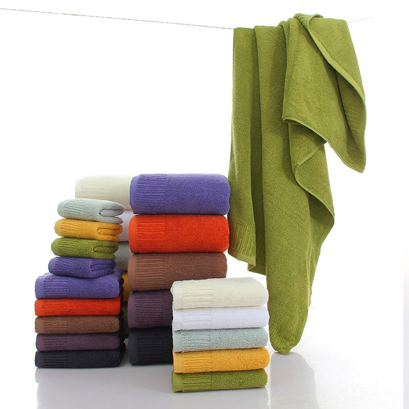 Cotton Thicken bath towel set hand towel face towel and bath towels for adults 10 colors  100% cotton