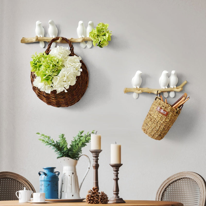 Wall Decorations Home Accessories Living Room Hanger Resin Bird hanger key kitchen Coat Clothes Towel Hooks Hat Handbag Holder