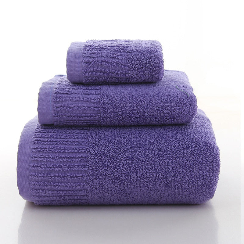 Cotton Thicken bath towel set hand towel face towel and bath towels for adults 10 colors  100% cotton