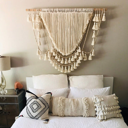 New Nordic Geometric Tapestry Wall Hanging Bohemian Macrame Tassel Woven Tapestry Home Bedroom Background Wedding Decoration